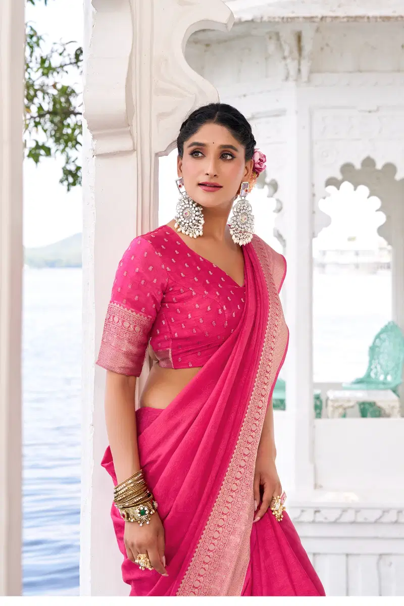 Taraa L 7902 Chinon Zari Weaving Traditional Wear Saree Collection