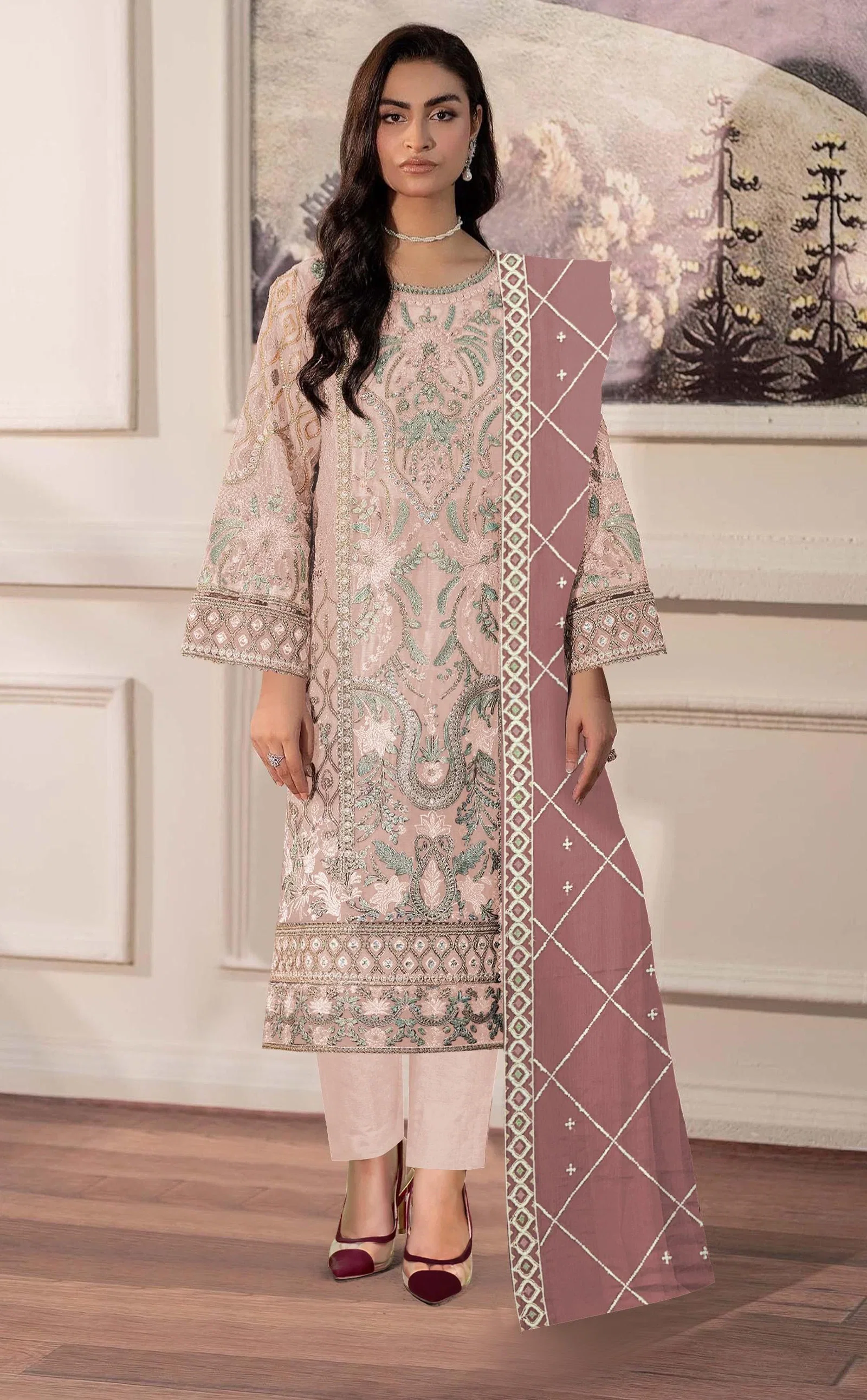 Mah E Rooh 4248 B To D Chiffon Embroidered Salwar Kameez