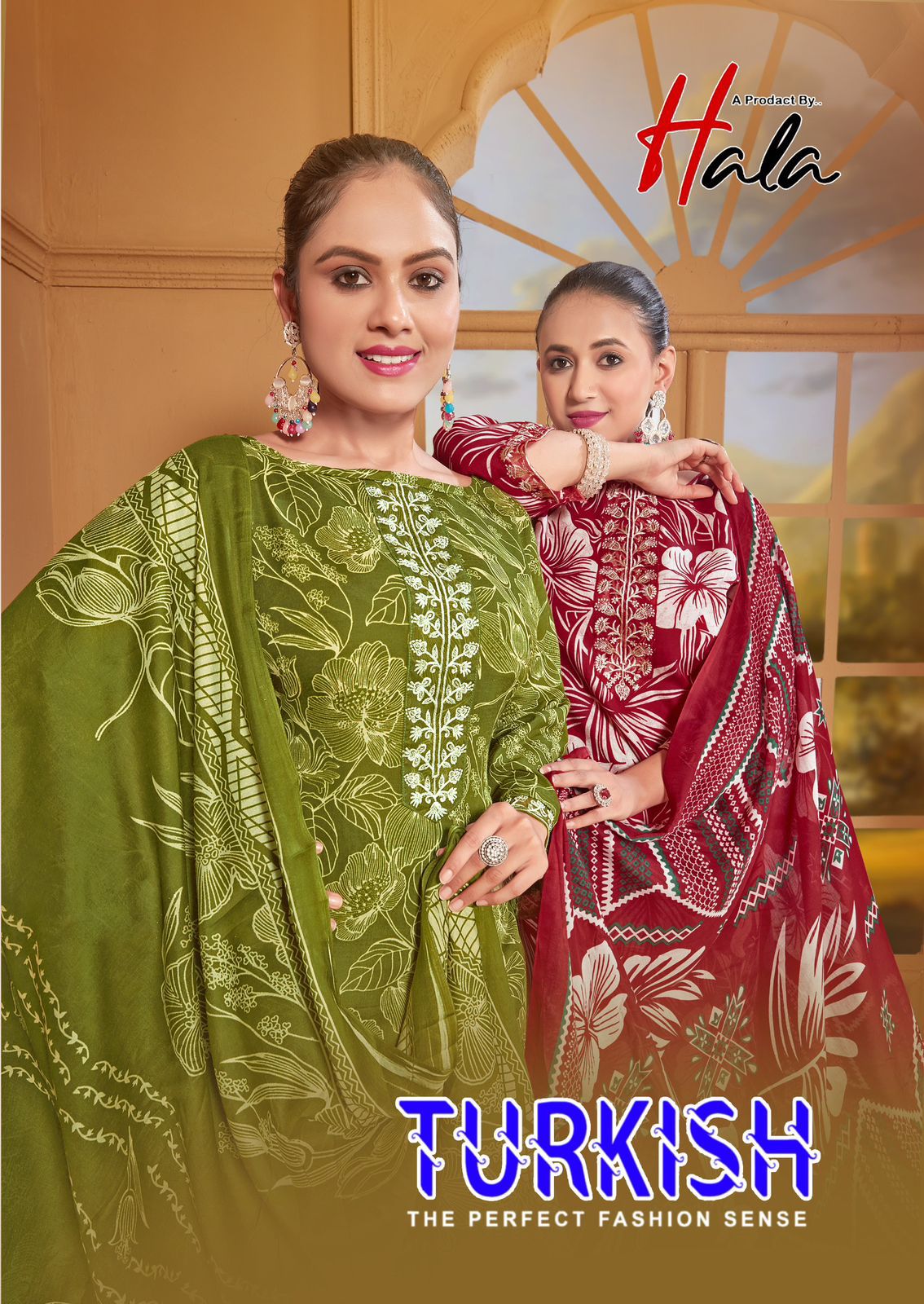 Hala Turkish Vol 1 Cotton Digital Print With Embroidered Dress Material