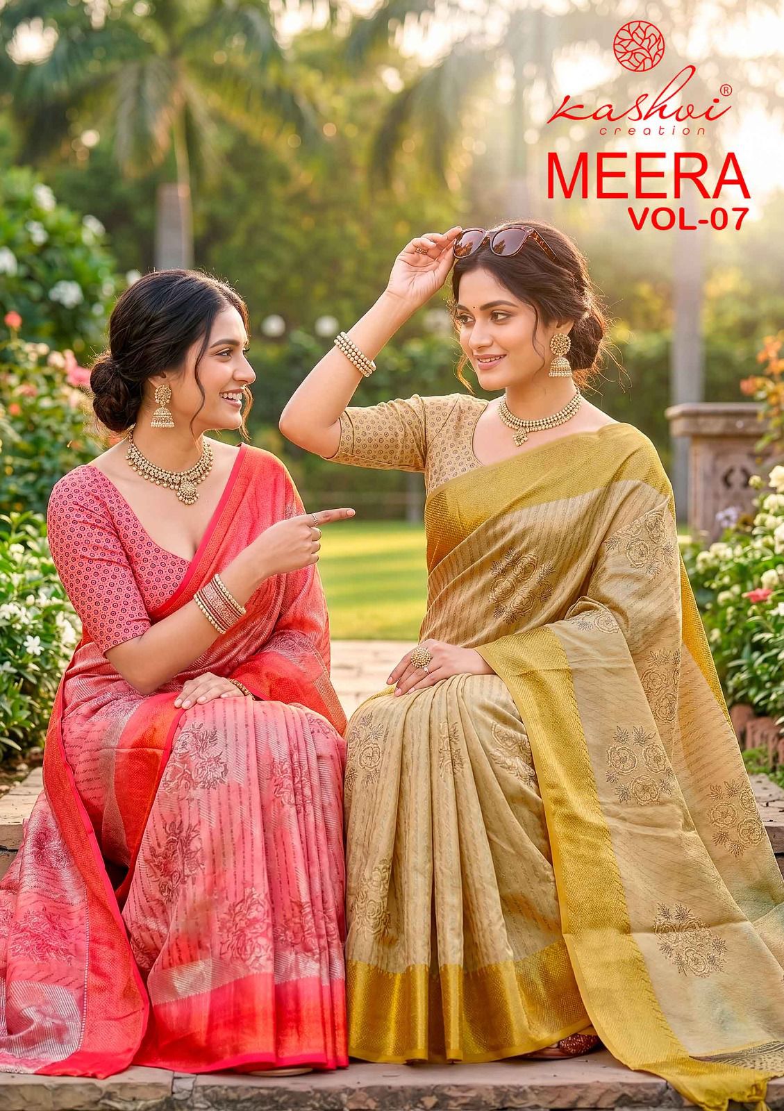 Kashvi Meera Vol 7 Brasso Doby Border Zari Printed Saree Collection