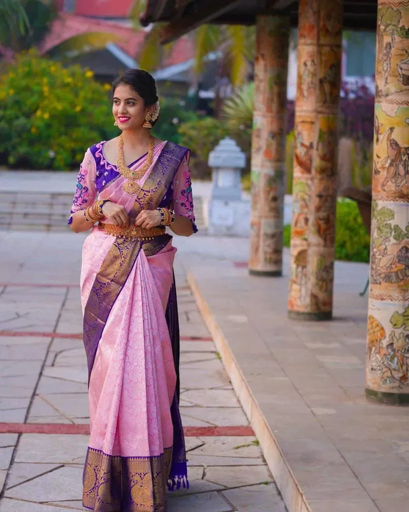 Soft Silk 3057 Lichi Silk Jacquard Worked Saree Collection