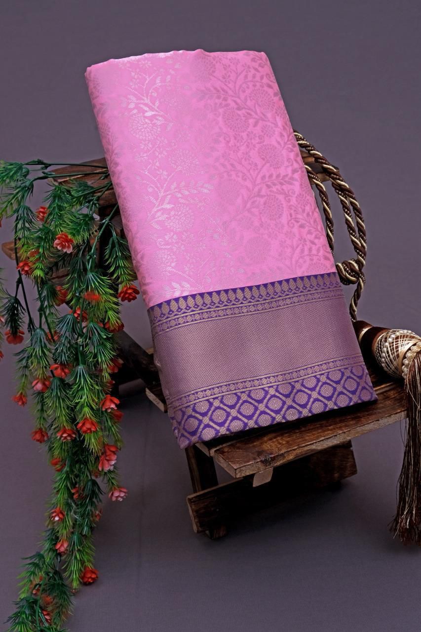 Soft Silk 3057 Lichi Silk Jacquard Worked Saree Collection