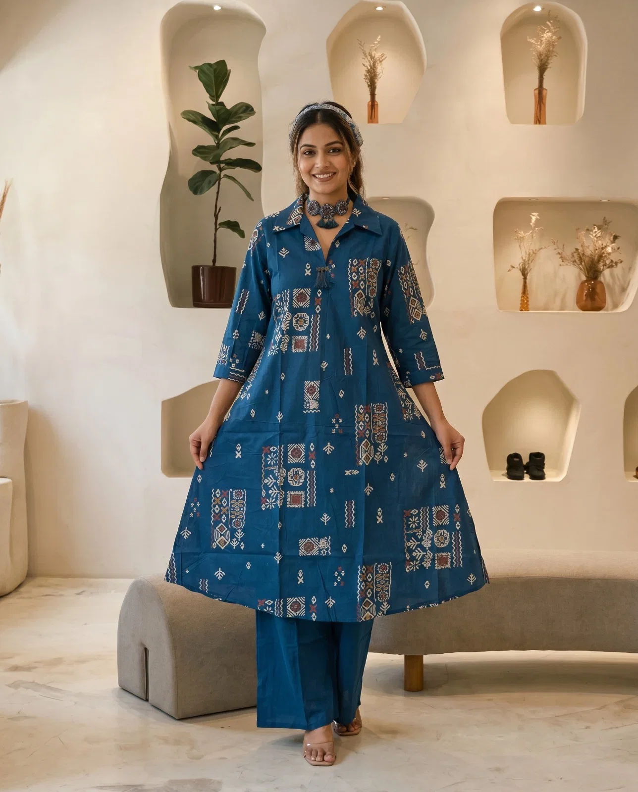 Naisha K 993 Cotton Printed Kurti With Bottom Collection