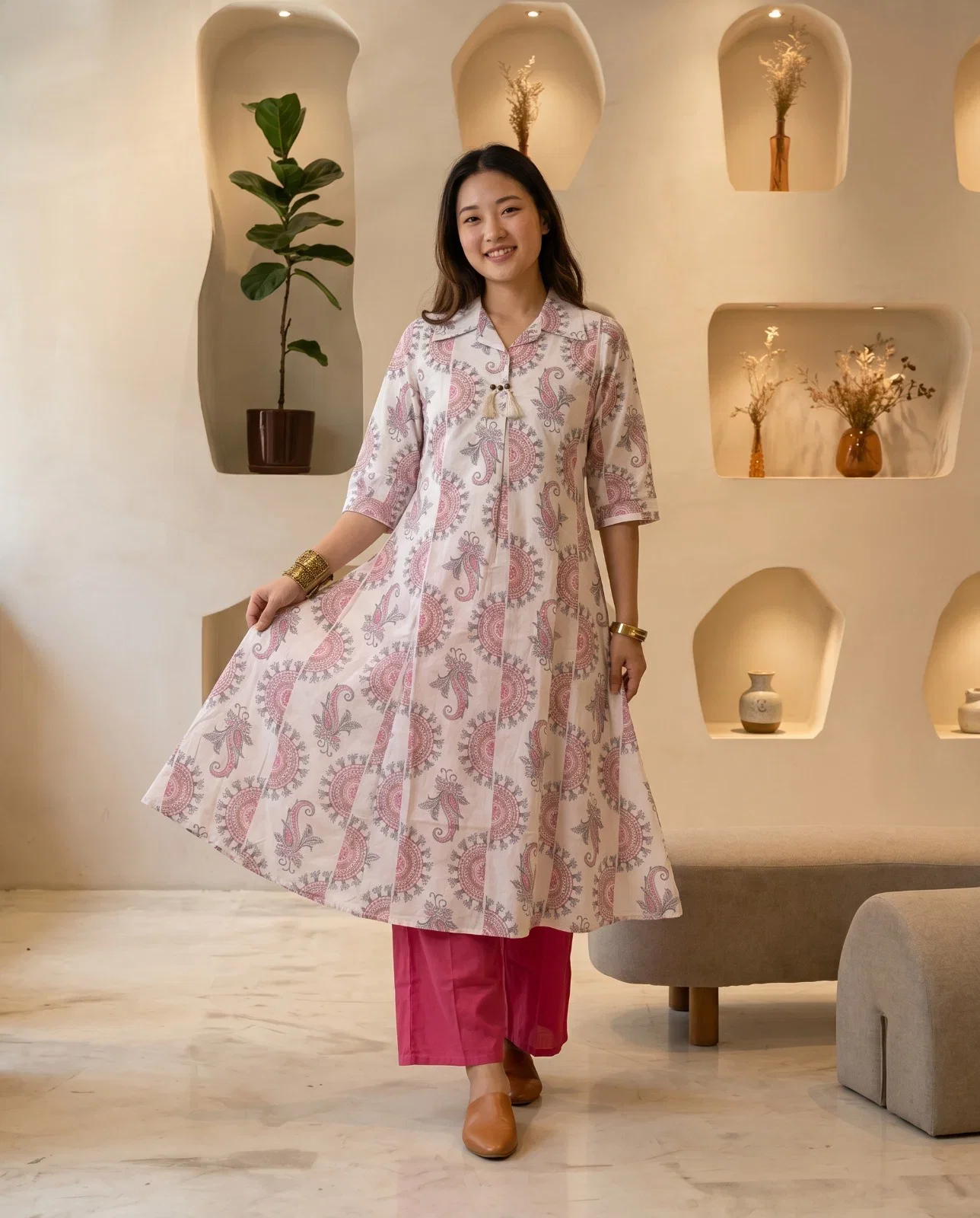 Naisha K 993 Cotton Printed Kurti With Bottom Collection