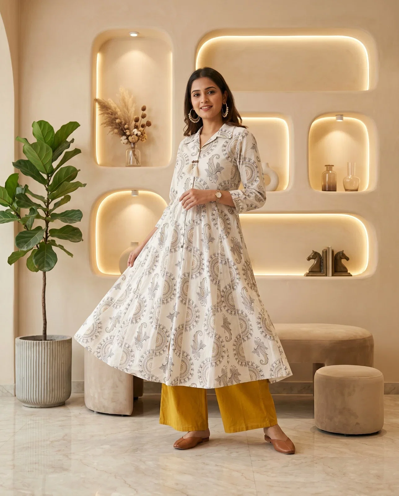 Naisha K 993 Cotton Printed Kurti With Bottom Collection