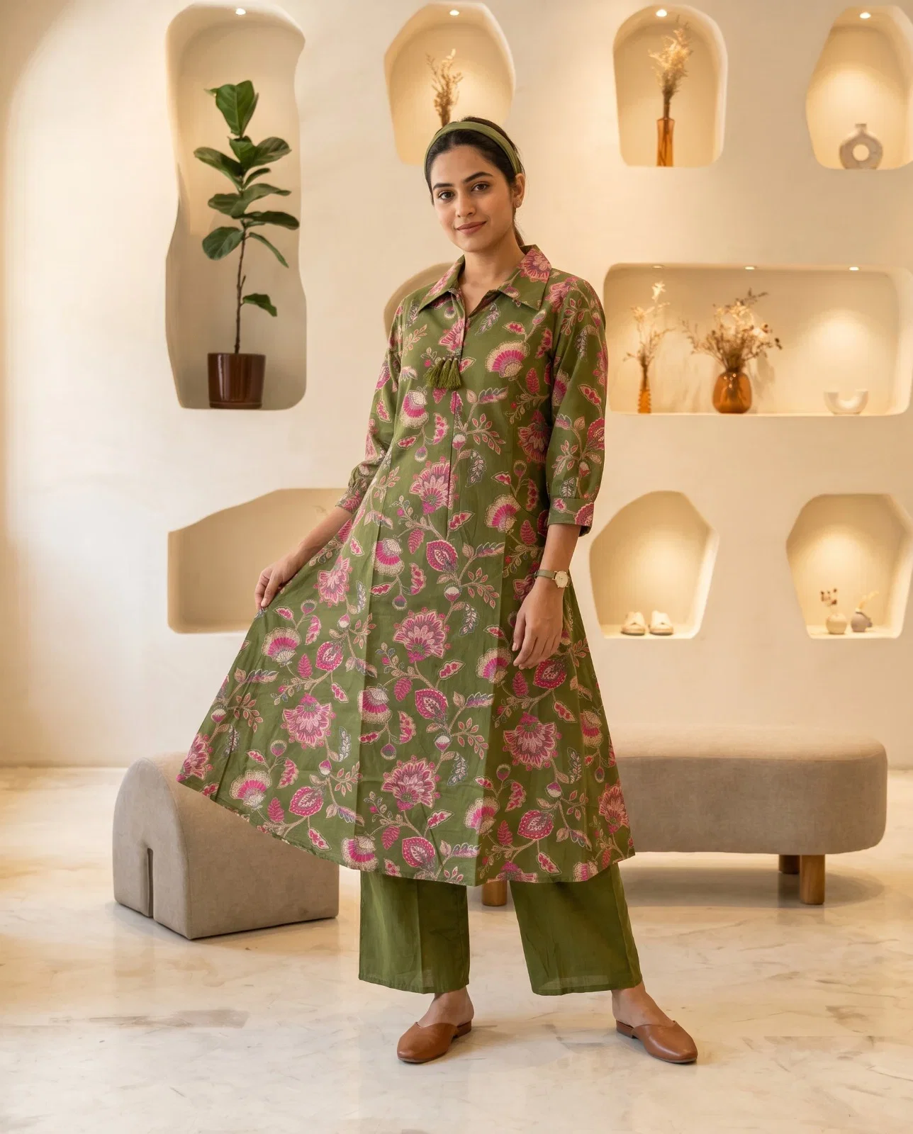 Naisha K 993 Cotton Printed Kurti With Bottom Collection