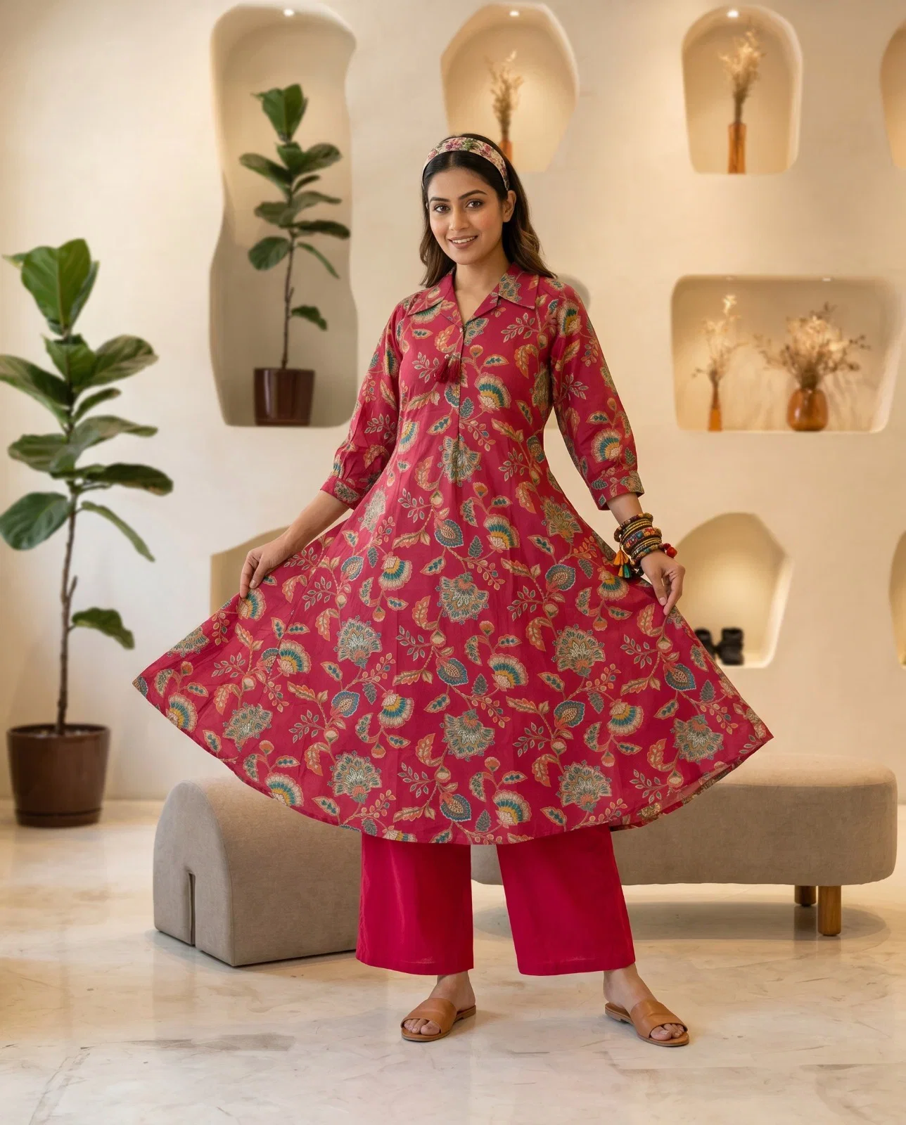 Naisha K 993 Cotton Printed Kurti With Bottom Collection