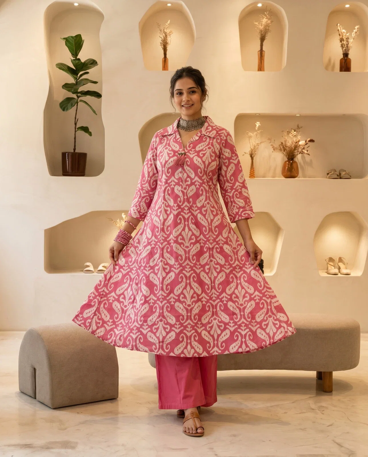 Naisha K 993 Cotton Printed Kurti With Bottom Collection
