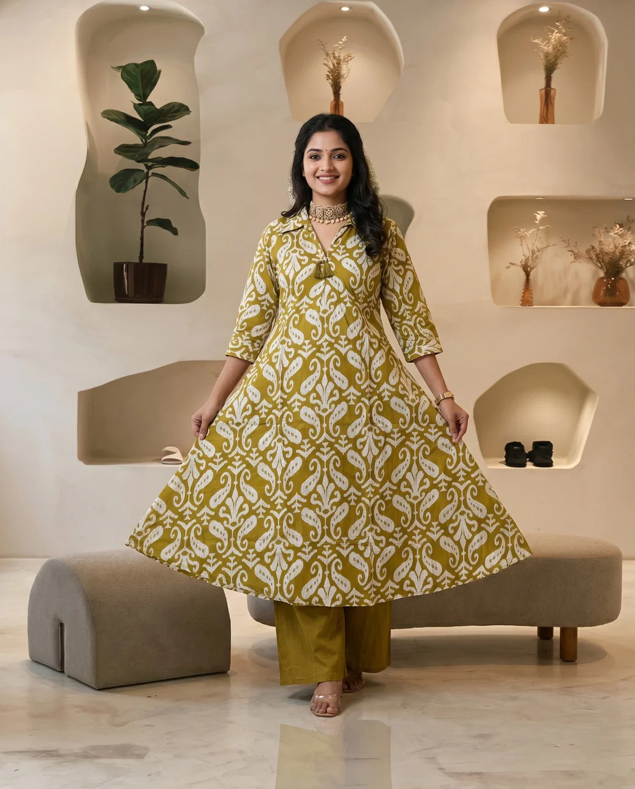 Naisha K 993 Cotton Printed Kurti With Bottom Collection