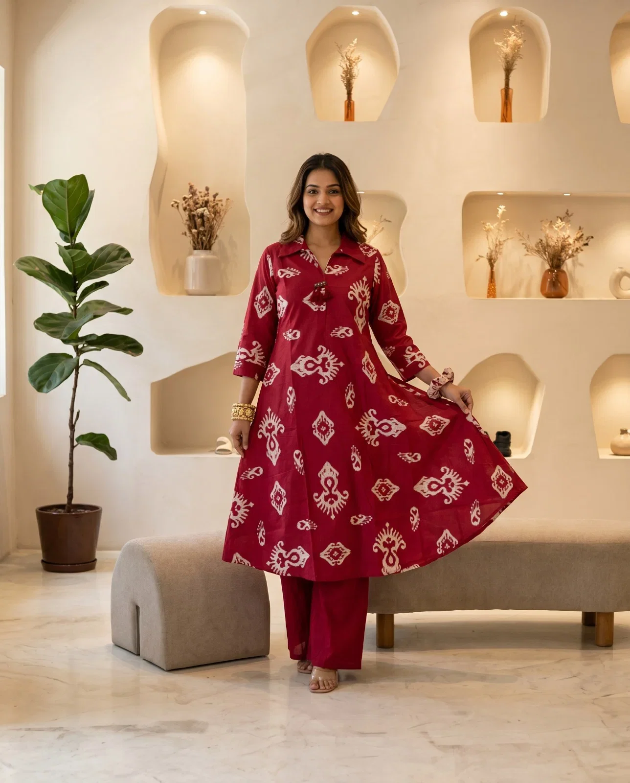 Naisha K 993 Cotton Printed Kurti With Bottom Collection