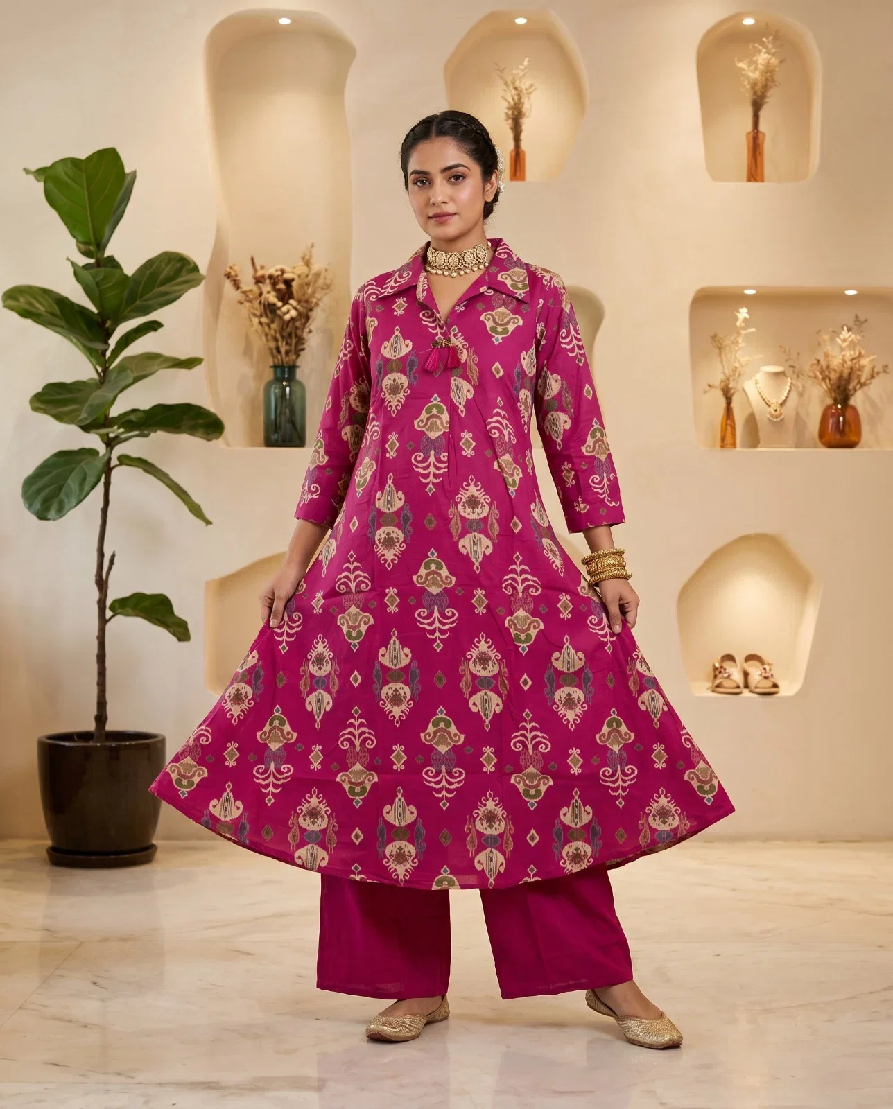 Naisha K 993 Cotton Printed Kurti With Bottom Collection