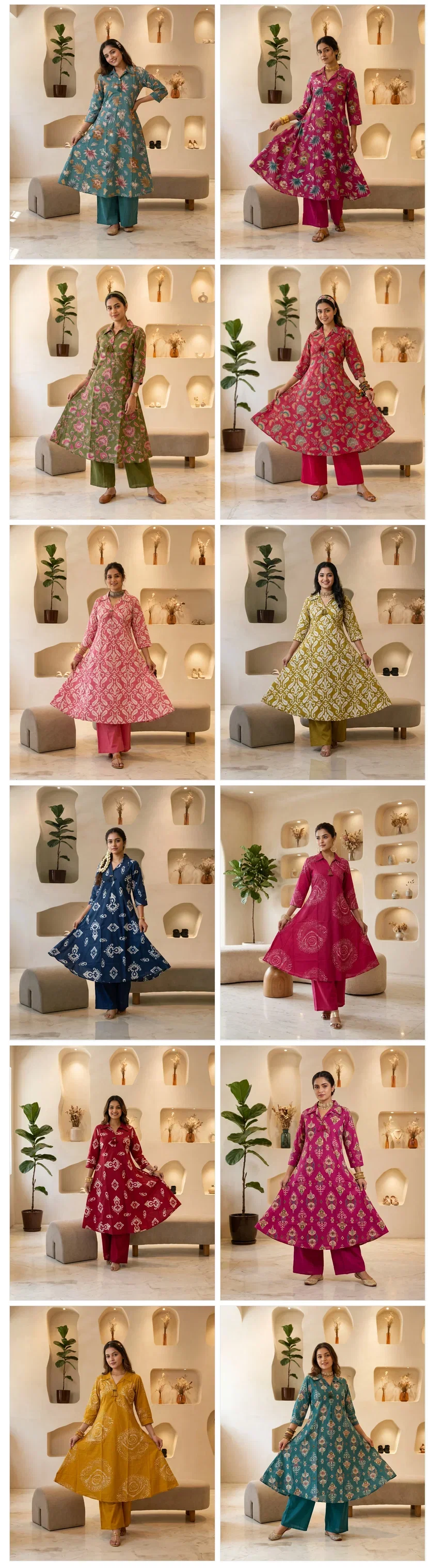 Naisha K 993 Cotton Printed Kurti With Bottom Collection