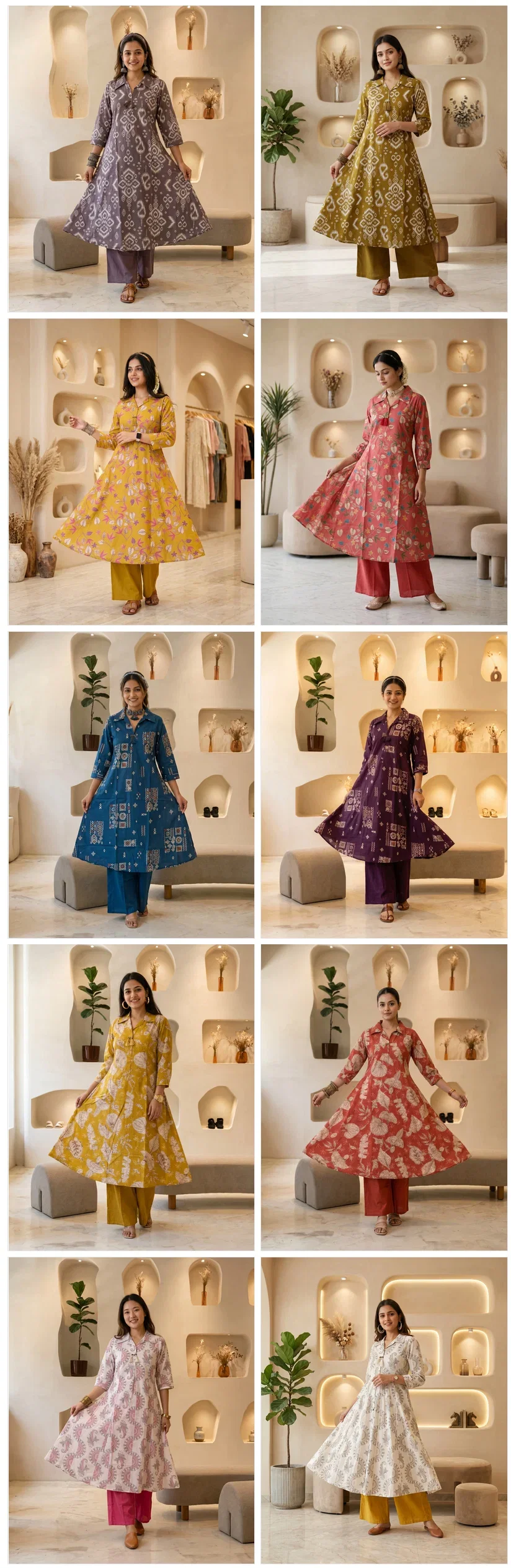 Naisha K 993 Cotton Printed Kurti With Bottom Collection