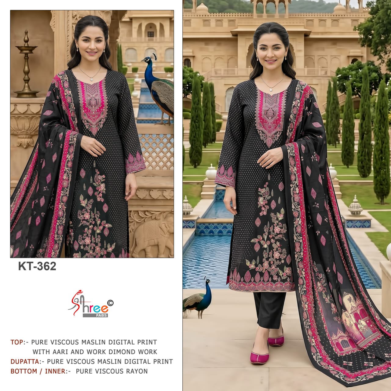 Shree Kt 362 Viscose Muslin Digital Printed Salwar Kameez