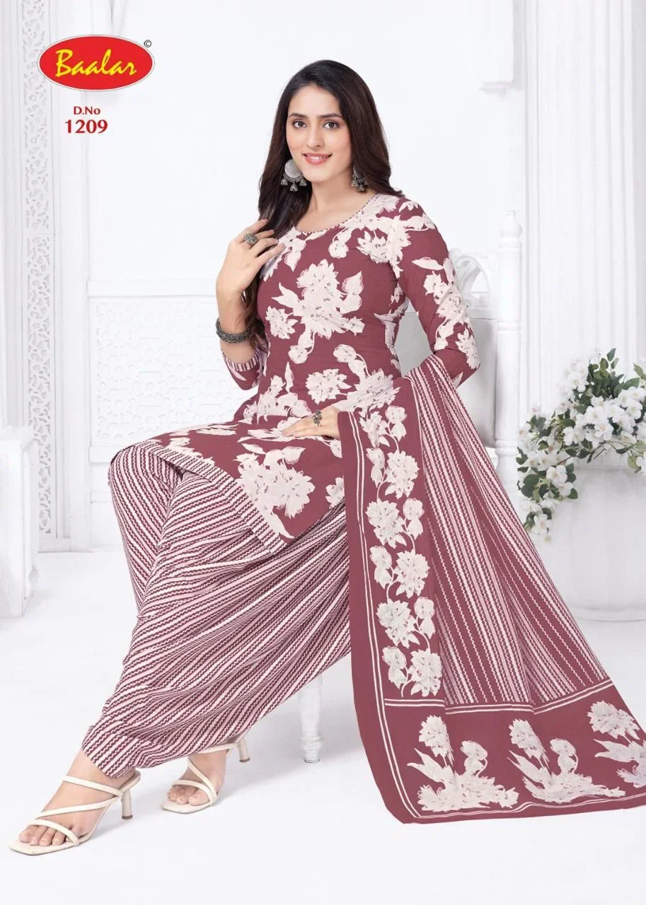 Baalar Cristal Patiyala Vol 12 Cotton Printed Dress Material