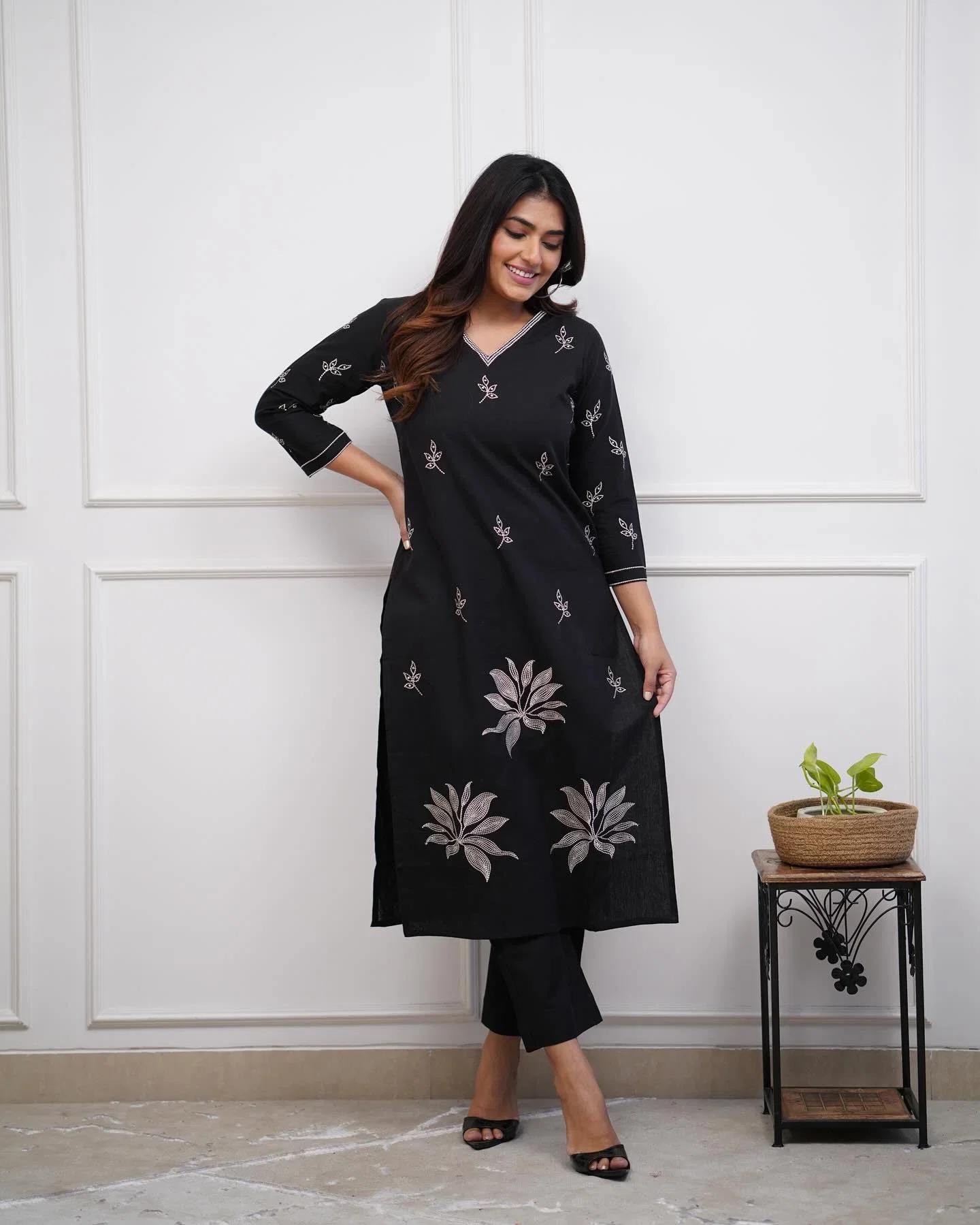 Dhruvi 451 Cotton Embroidery Kurti With Bottom Collection