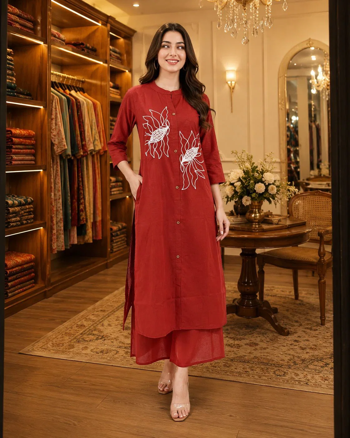 Naisha K 995 Mal Cotton Printed Kurti With Bottom