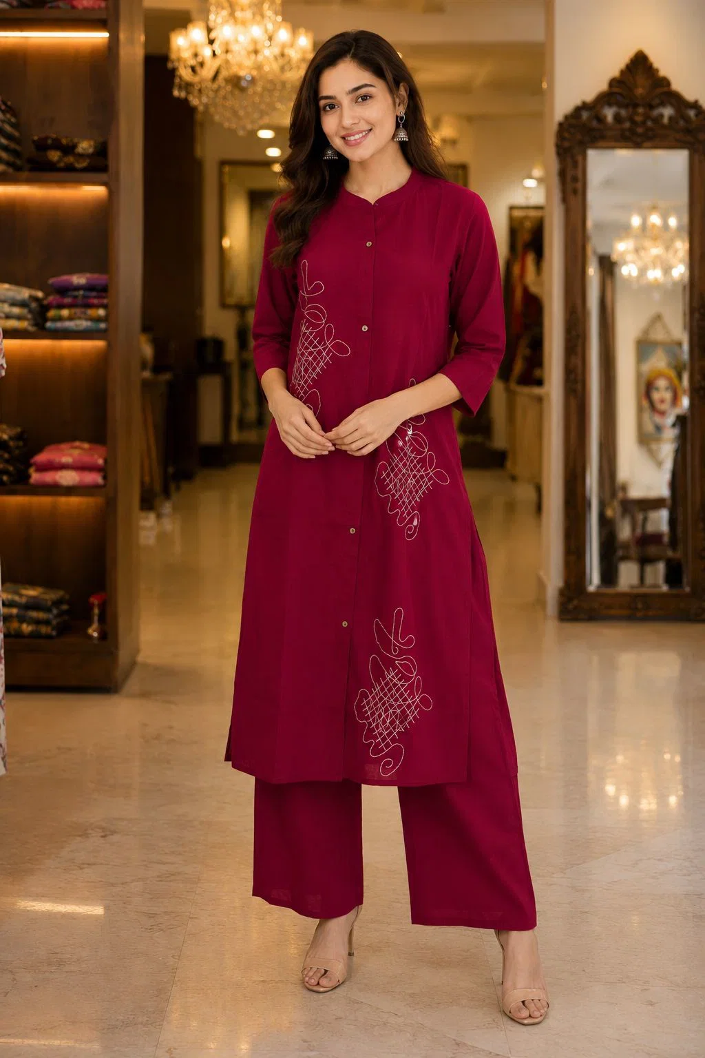 Naisha K 995 Mal Cotton Printed Kurti With Bottom