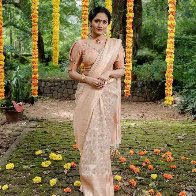 Soft Silk 4040 Lichi Silk Jacquard Work Saree Collection