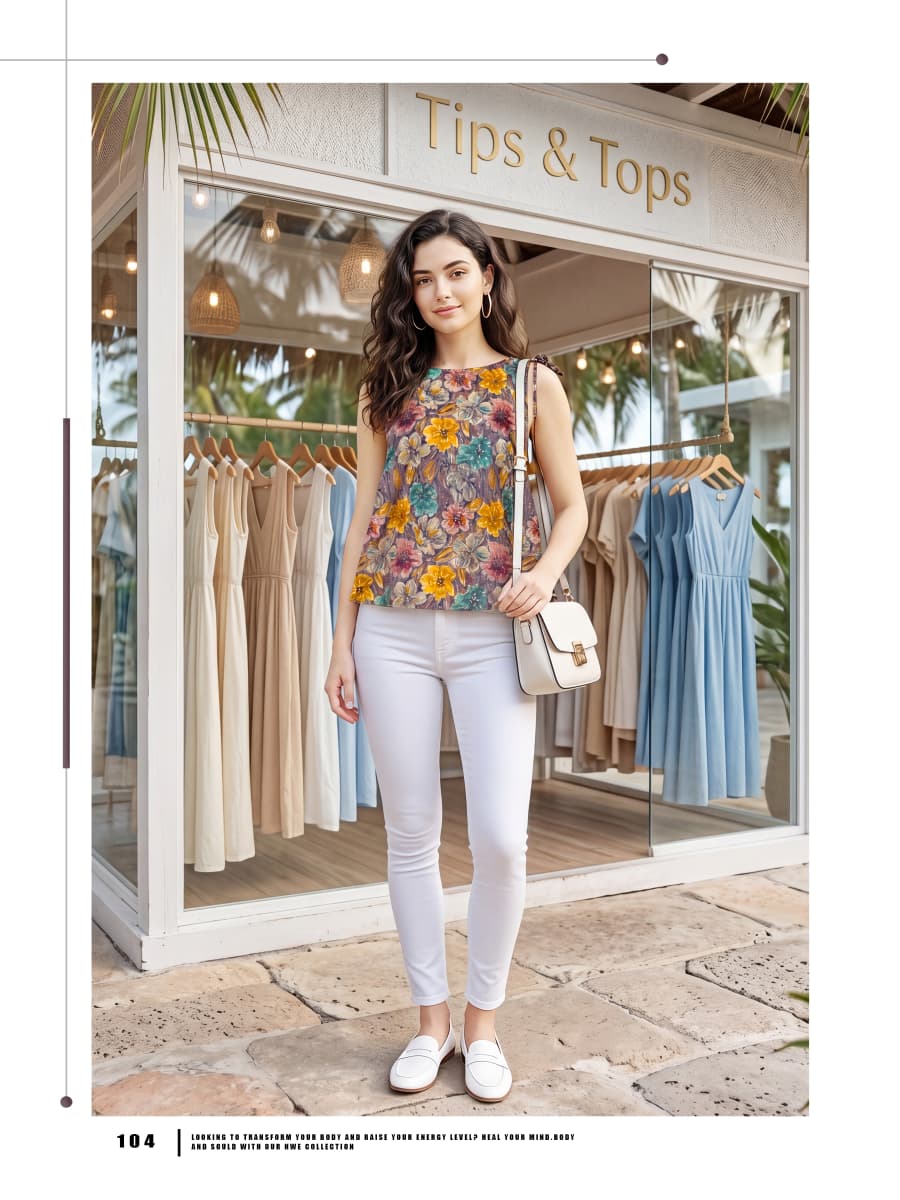 Tips And Tops Mimi Cotton Foil Printed Short Tops