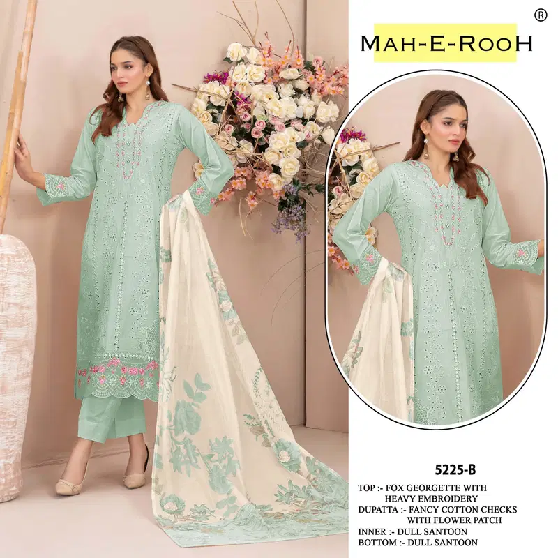 Mah E Rooh 5225 Faux Georgette Embroidered Salwar Kameez