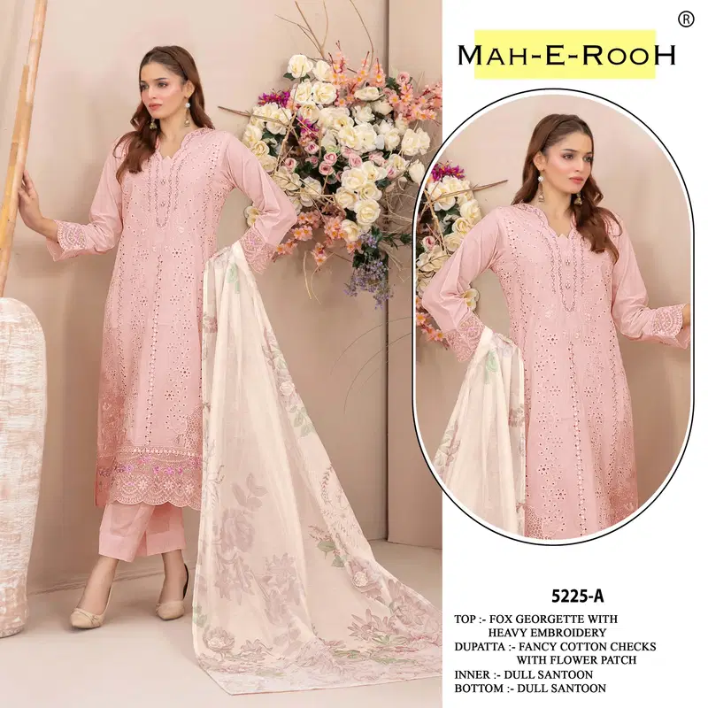 Mah E Rooh 5225 Faux Georgette Embroidered Salwar Kameez