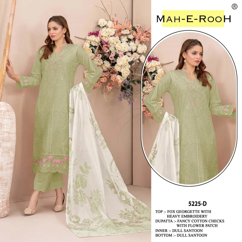 Mah E Rooh 5225 Faux Georgette Embroidered Salwar Kameez