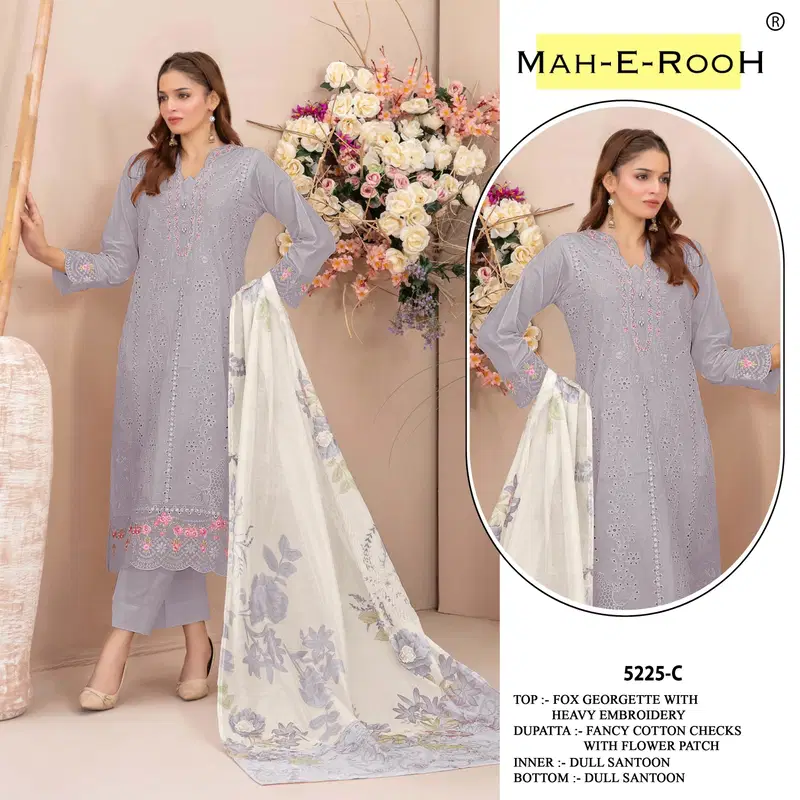 Mah E Rooh 5225 Faux Georgette Embroidered Salwar Kameez