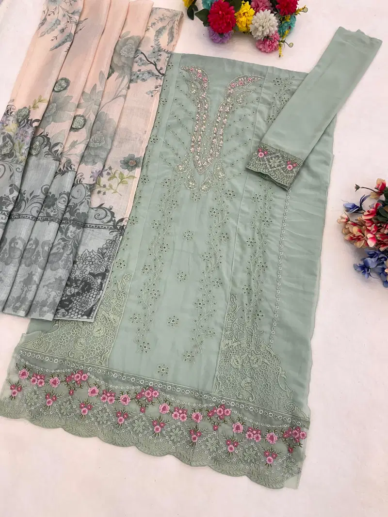 Mah E Rooh 5225 Faux Georgette Embroidered Salwar Kameez