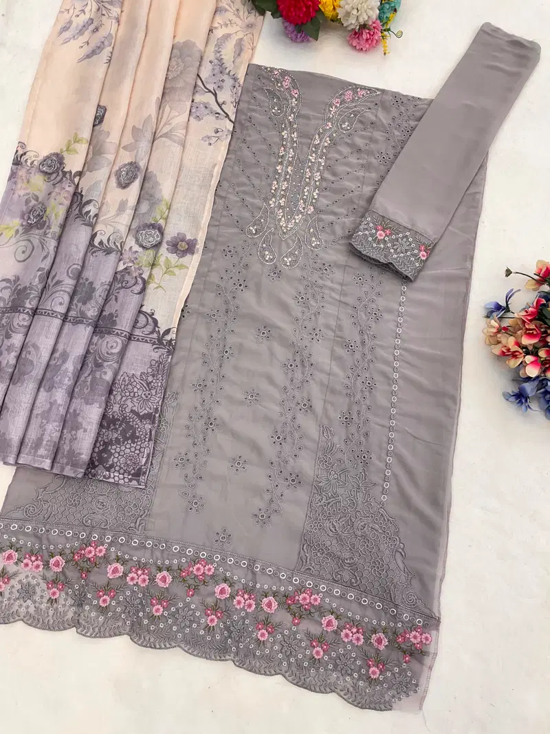 Mah E Rooh 5225 Faux Georgette Embroidered Salwar Kameez