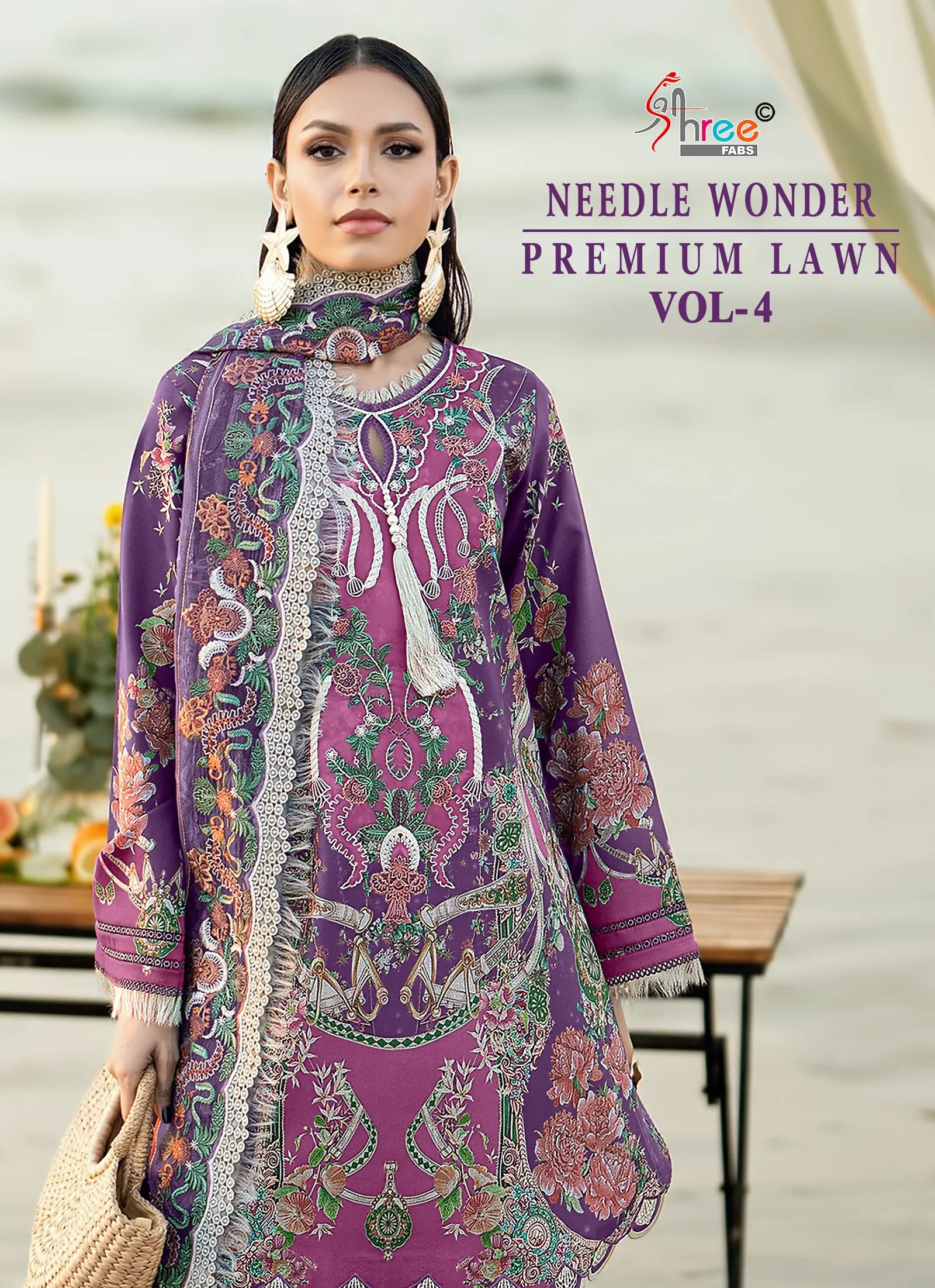 Shree Needle Wonder Premium Lawn Vol 4 Cotton Dupatta Cotton Pakistani Suits
