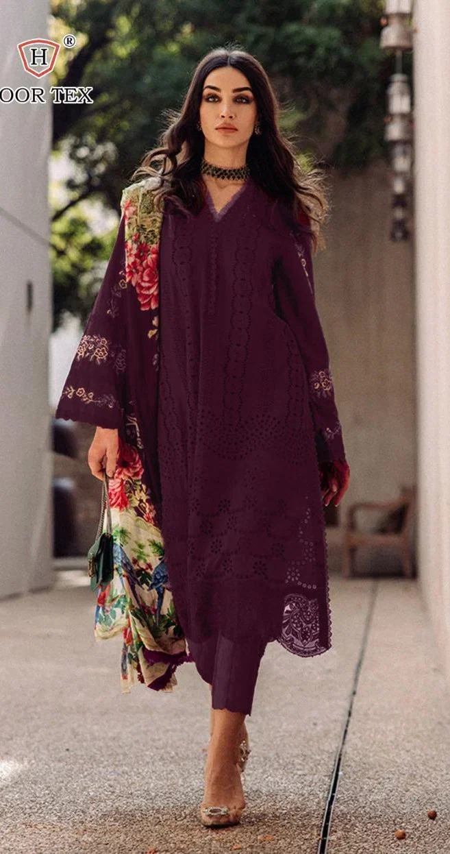 Hoor Tex 125 A And C Cotton Embroidered Salwar Kameez