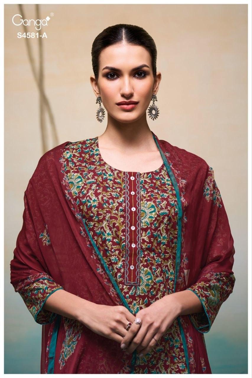 Ganga Ruby 4581 Cotton Printed Salwar Kameez Collection