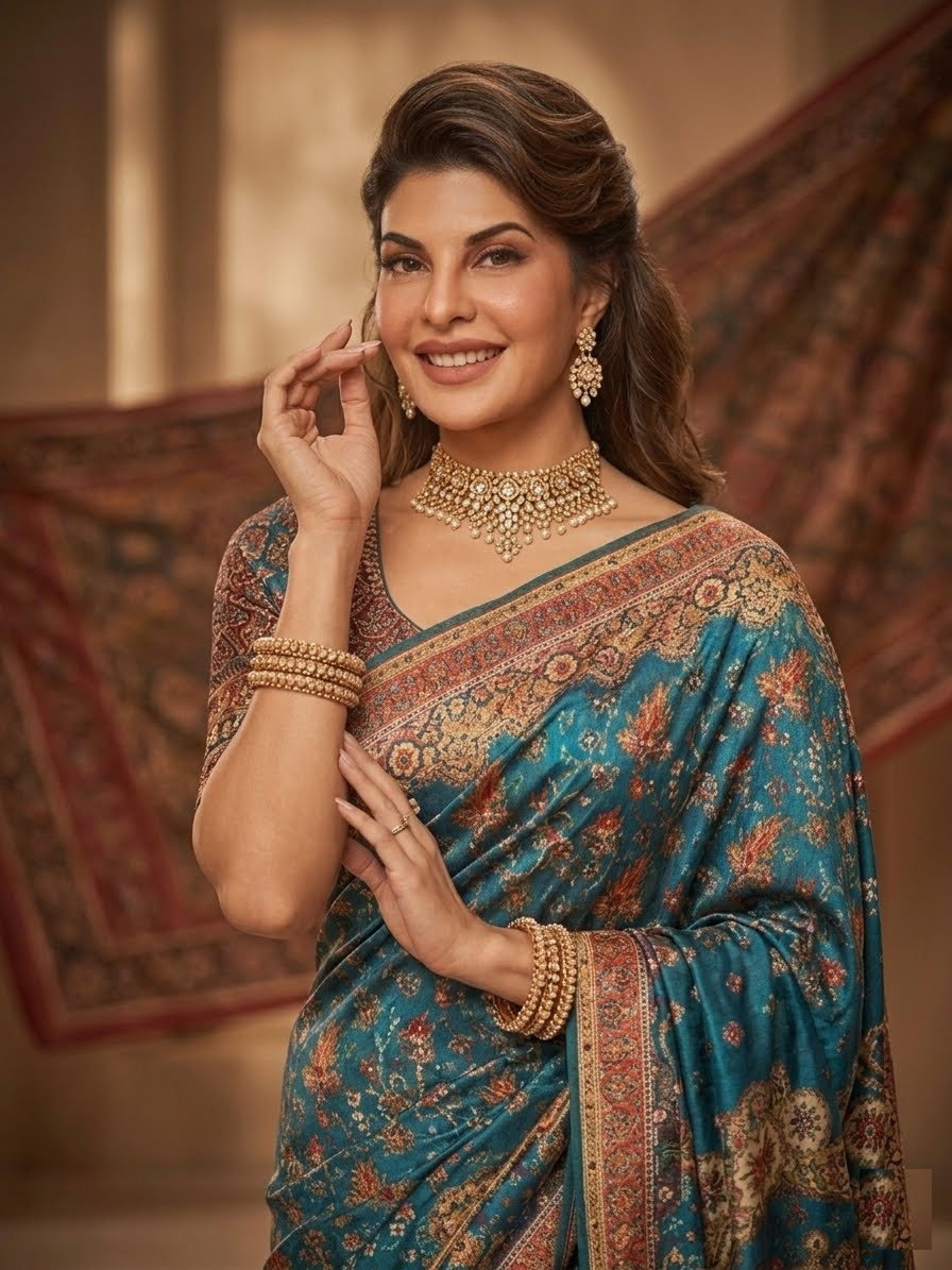 St D No 121 Chinon Silk Designer Handworked Saree Collection