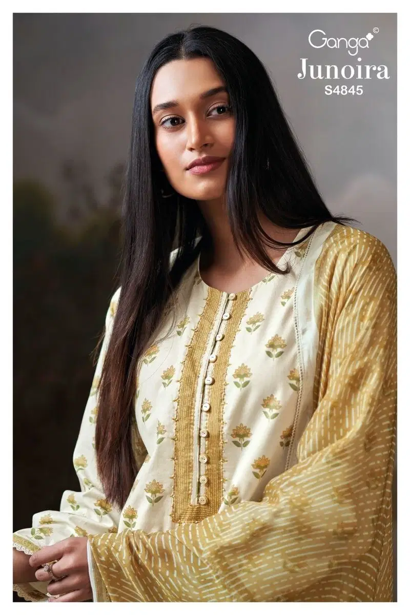 Ganga Junoira 4845 Cotton Printed Hand Embroidered Salwar Kameez