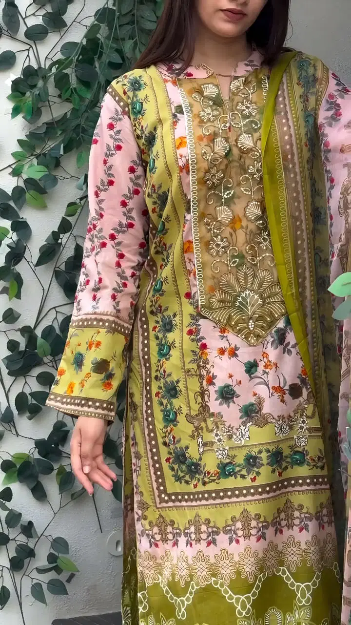 Yd 070 Cotton Dupatta Heavy Cotton Printed Pakistani Salwar Kameez