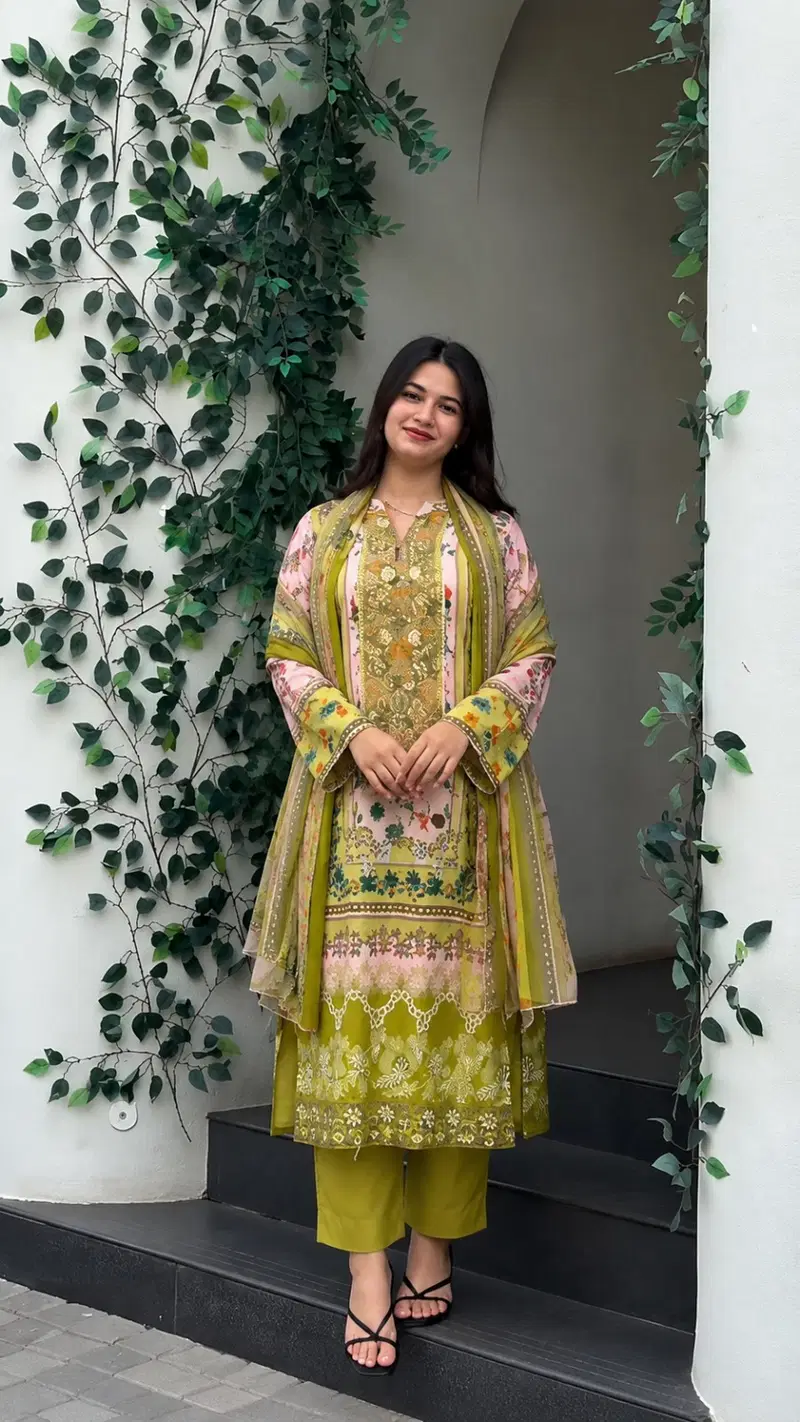 Yd 070 Chiffon Dupatta Heavy Cotton Printed Pakistani Salwar Kameez