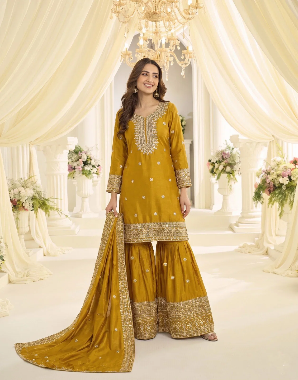 Kb Super Hit 3323 Heavy Chinon Embroidered Salwar Kameez Collection