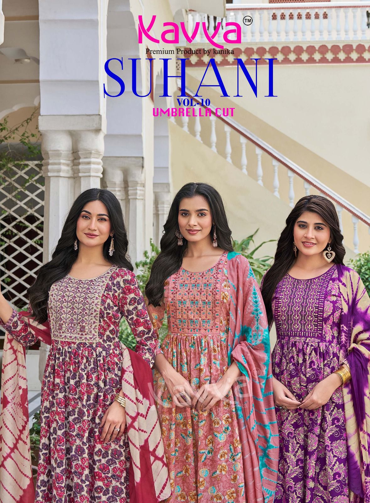 Kavya Suhani Vol 10 Viscose Foil Printed Embroidery Kurti Bottom With Dupatta