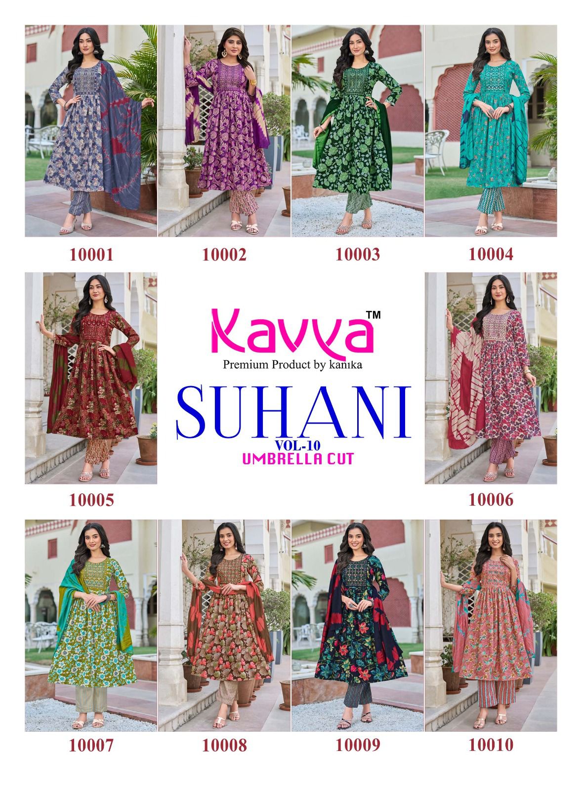 Kavya Suhani Vol 10 Viscose Foil Printed Embroidery Kurti Bottom With Dupatta
