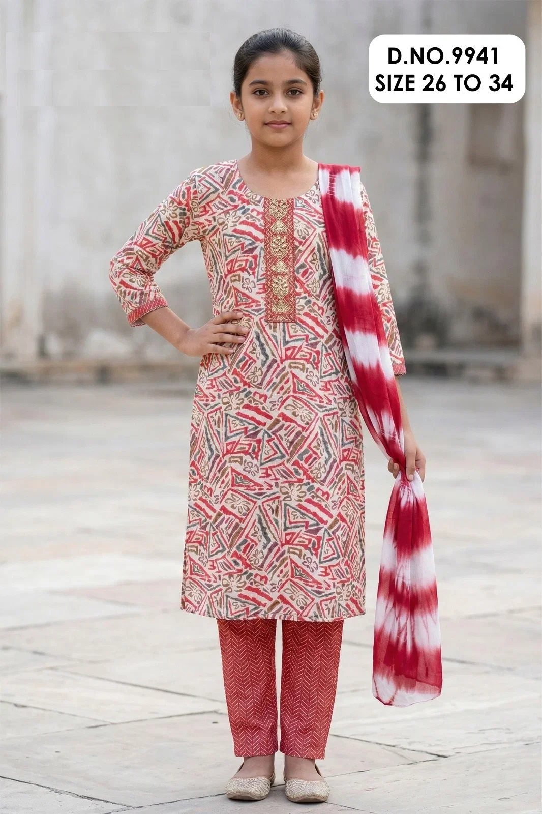 Saachi 9941 Capsule Printed Kids Wear Kurti With Pant Dupatta