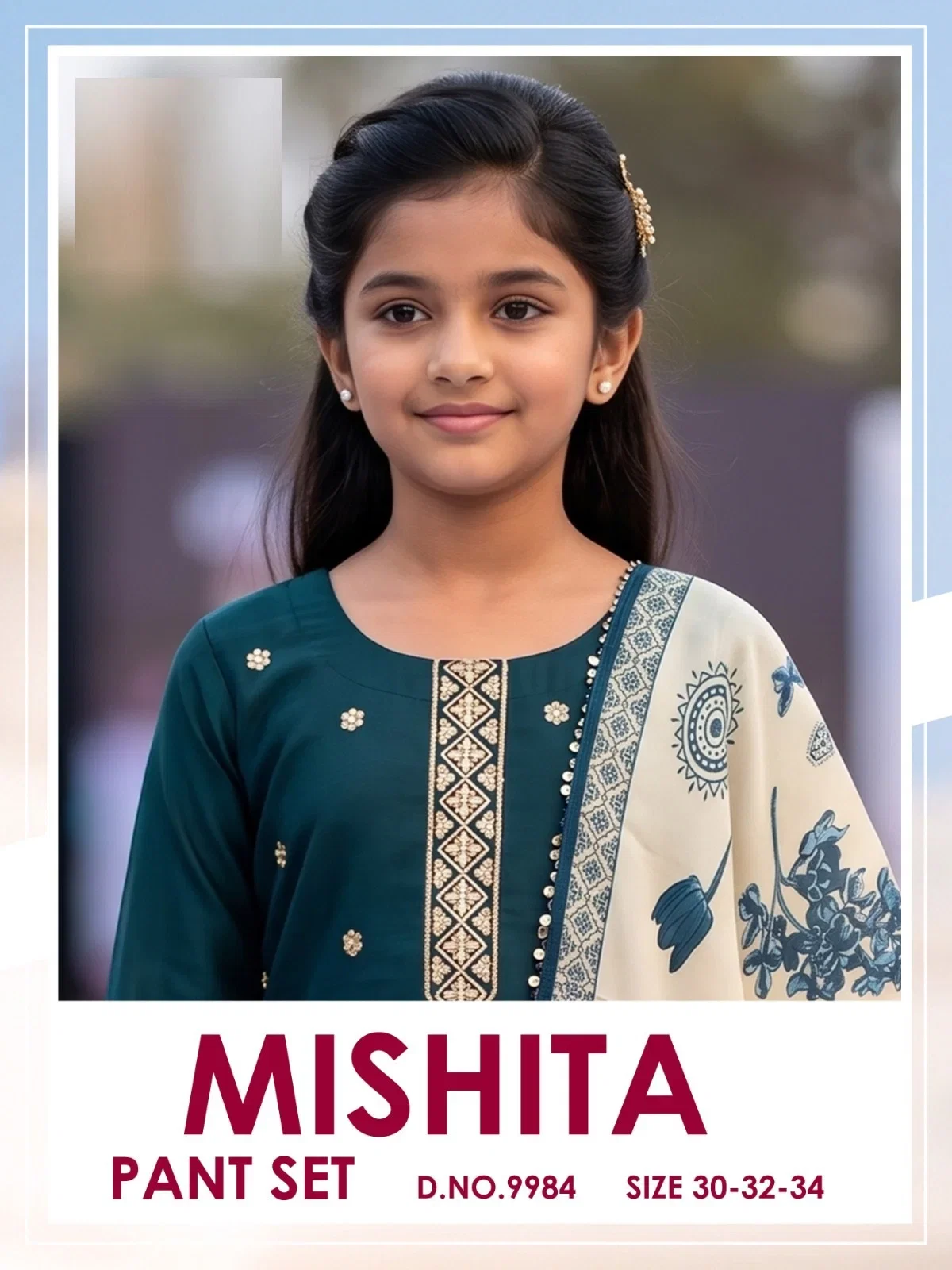 Mishita 9984 Roman Silk Kids Wear Kurti With Pant Dupatta