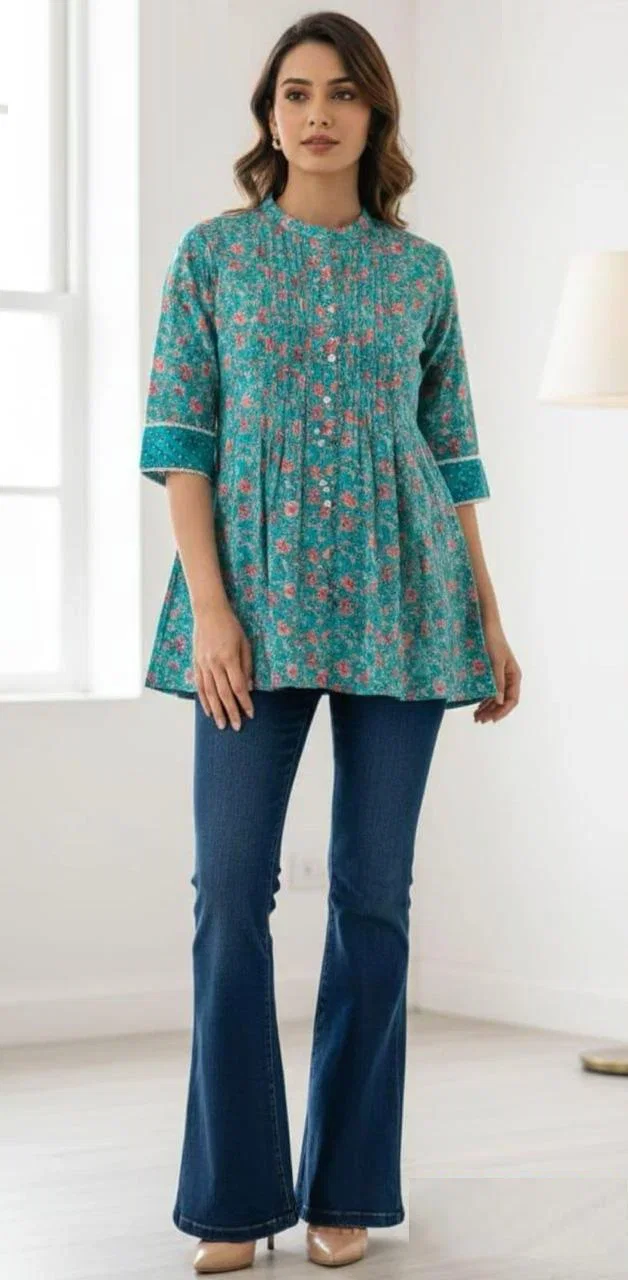 Naisha K 998 Cotton Printed Short Top Collection