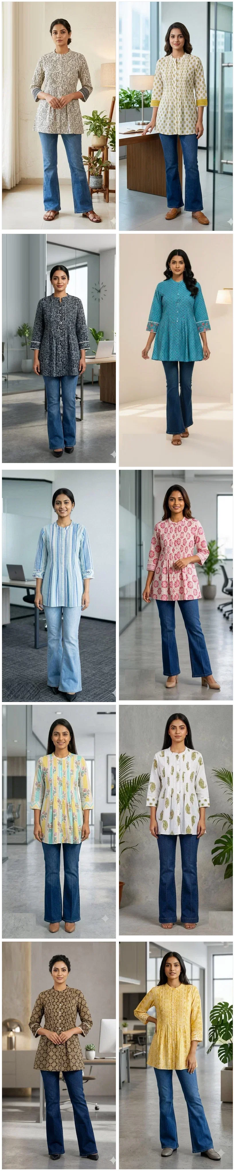 Naisha K 998 Cotton Printed Short Top Collection