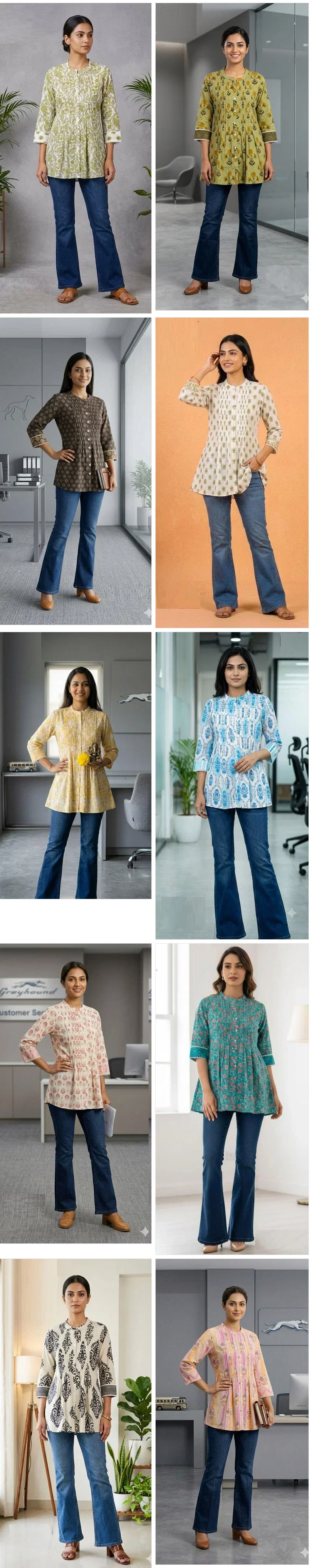 Naisha K 998 Cotton Printed Short Top Collection