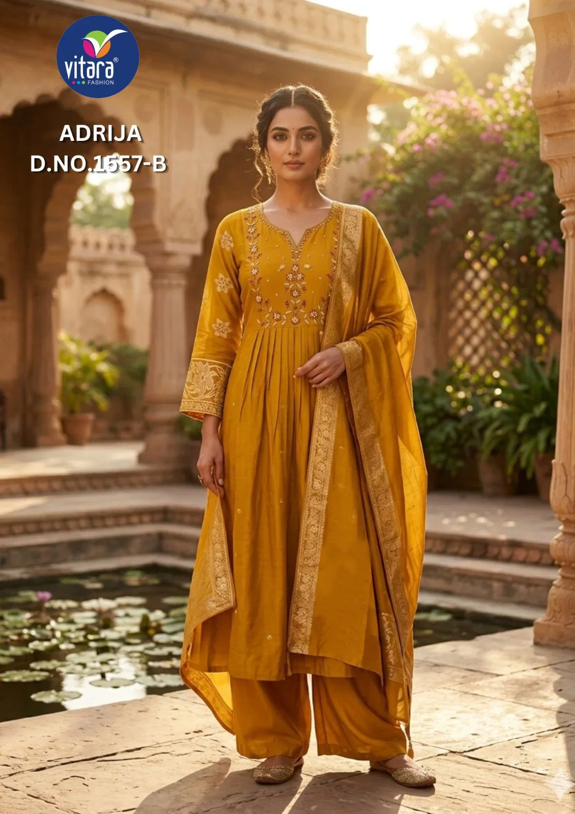Aanchi Bul Bul Mul Chanderi Embroidered Kurti With Bottom Dupatta