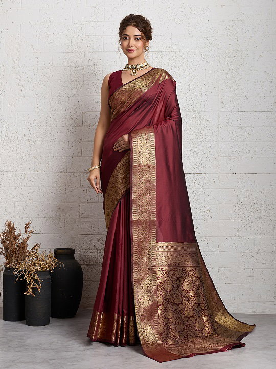 Maahi 224 Party Wear Zari Weaving Worked Banarasi Silk Saree with Un Stitiched Blouse
