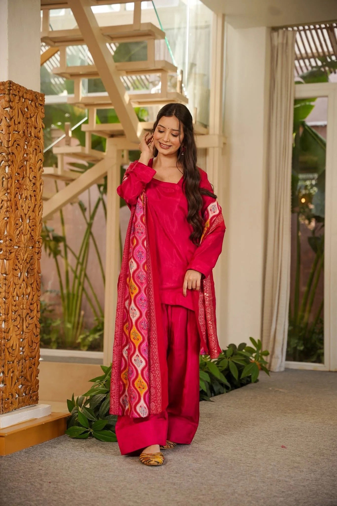 Dhujannat 01 Crepe Silk Kurti With Bottom Dupatta