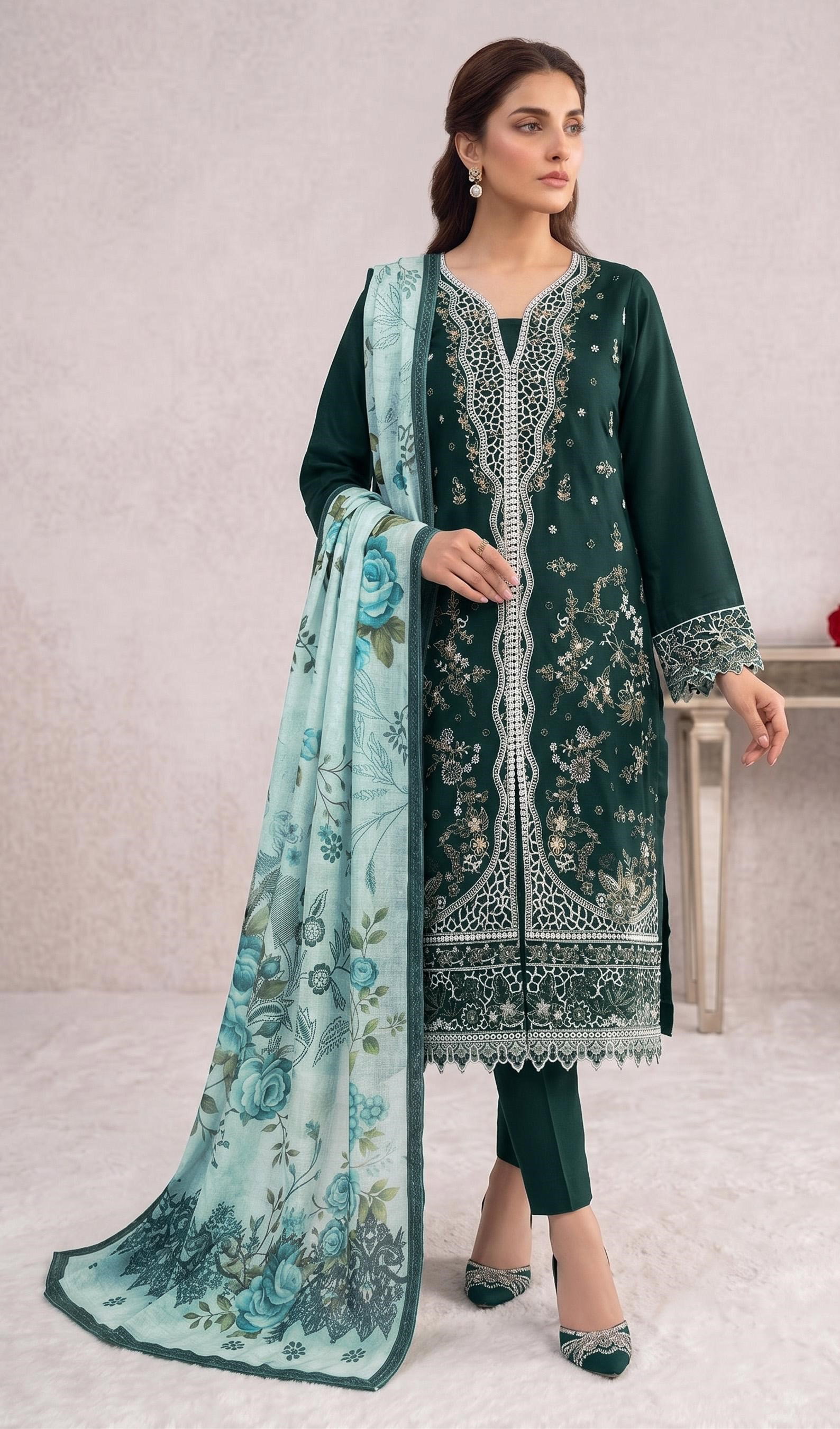Mah E Rooh 5217 Slub Cotton Embroidered Salwar Kameez Collection
