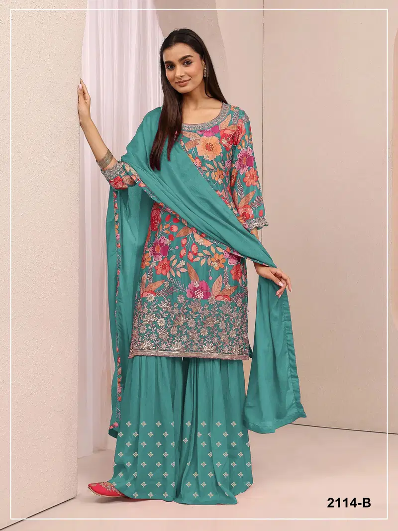 2114 Master Colors Chinon Embroidered Salwar Kameez Collection